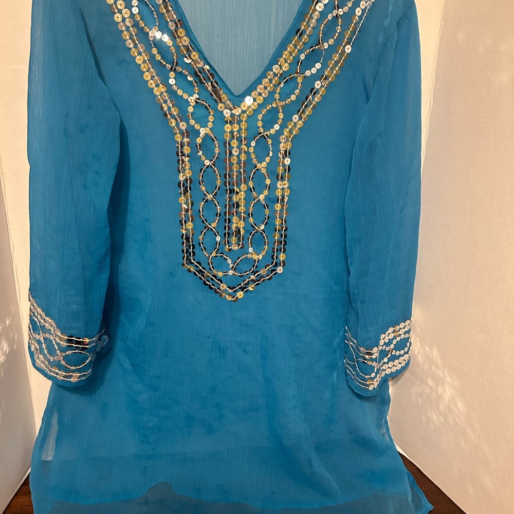 Boho Peasant JMB SIGNATURE Women’s Pullover Cover Top Sz L